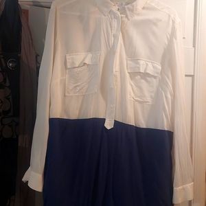 Color Block Button Up Dress